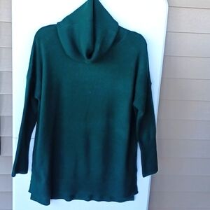 French Connection Women's Sz Small Dark Green Turtleneck Sweater